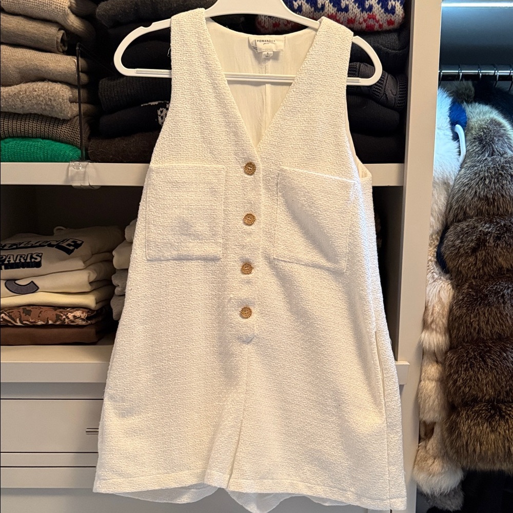 Pomander Place Ivory Button-Front Romper